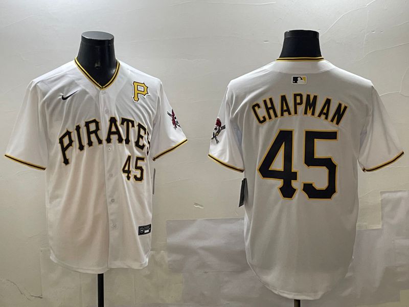 Men Pittsburgh Pirates #45 Chapman White Game 2025 Nike MLB Jersey style 2->pittsburgh pirates->MLB Jersey